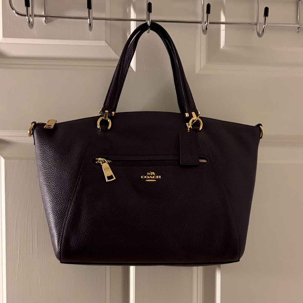 NWT Authentic Coach Purple Leather Satchel